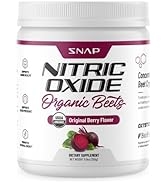 Snap Supplements Organic Beet Root Powder Nitric Oxide Supplement, Support Healthy Blood Flow, He...