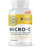 Vimergy Micro-C Capsules, 180 Servings – 500mg All-Natural Buffered Vitamin C with Rose Hips, Rut...