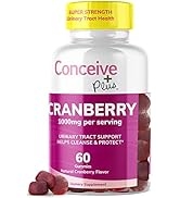 CONCEIVE PLUS Cranberry Gummies - 1000mg Strength Cranberry Gummy Vitamins, Urinary Health, 60 Gu...