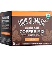 Organic Instant Coffee Powder by Four Sigmatic | Arabica Instant Coffee Singles with Lion's Mane,...