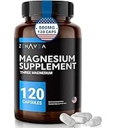 Magnesium Supplement (120 Vegan Capsules) - 500mg of Magnesium Glycinate Malate Citrate and Chela...